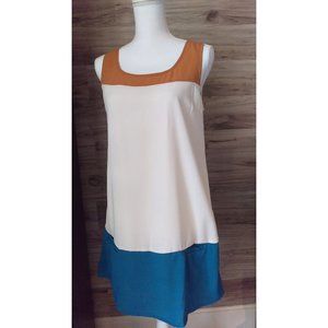 Only Mine Beige Colorblock Casual Dress